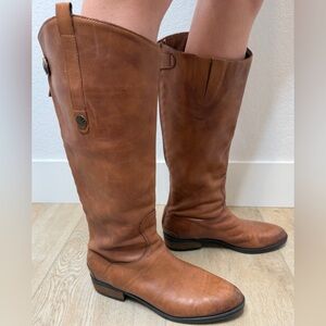 Sam Edelman Women's Penny Boot Tall Cognac Whiskey Tan Leather  Size 8